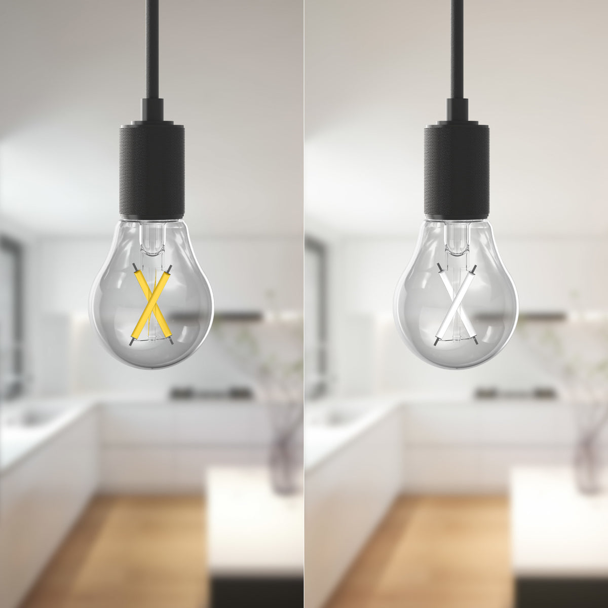 60W Replacement A15 White Filament Switchable White Medium E26 Base Dimmable LED Light Bulb (2-Pack)