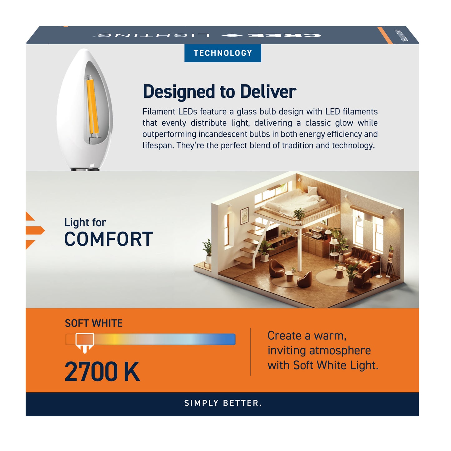 60W Replacement B10 Soft White Candelabra E12 Base Dimmable LED Light Bulb (3-Pack)