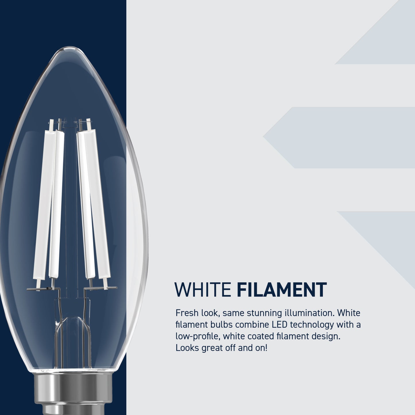 60W Replacement B10 White Filament Soft White Candelabra E12 Base Dimmable LED Light Bulb (3-Pack)