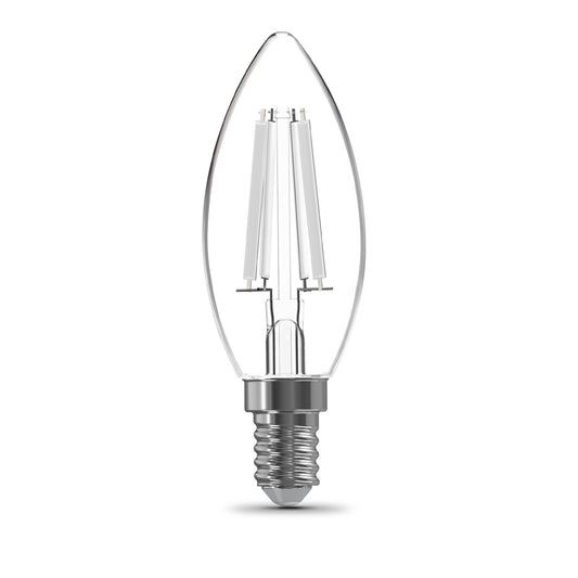 60W Replacement B10 White Filament Bright White Candelabra E12 Base Dimmable LED Light Bulb (3-Pack)