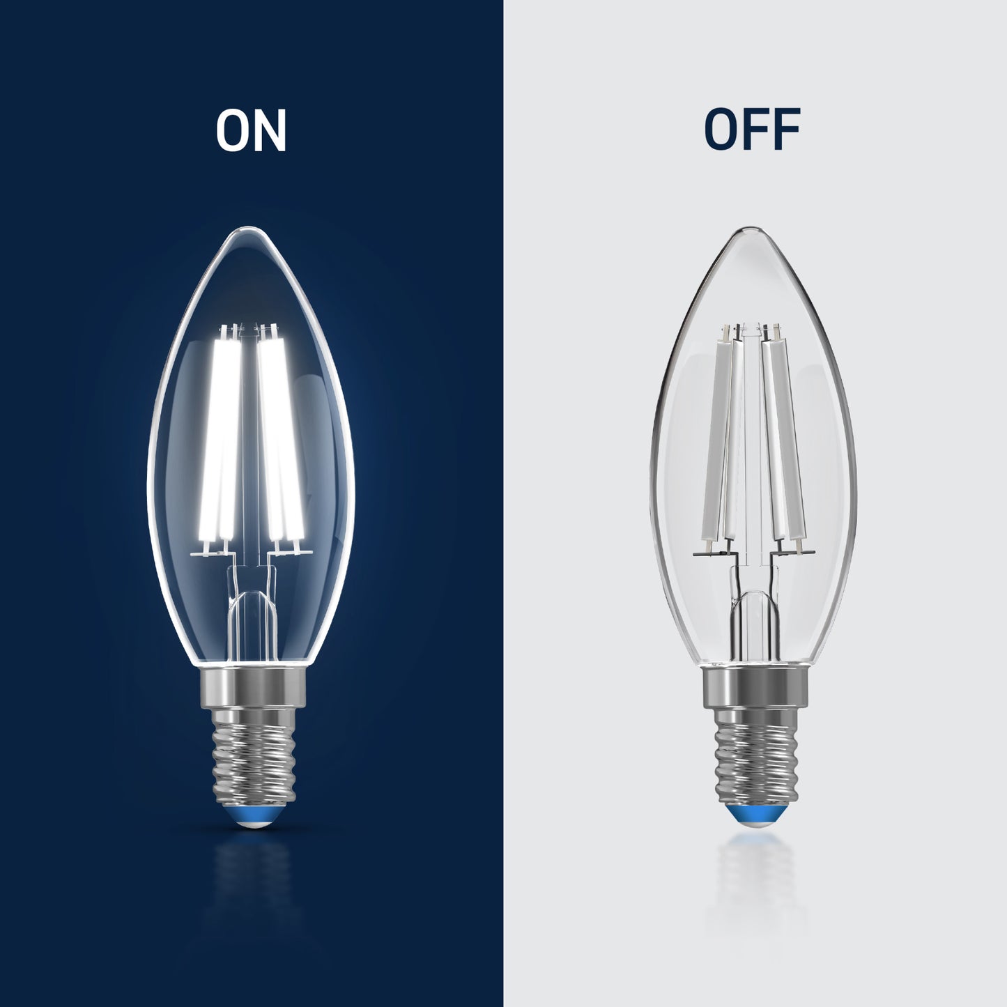 60W Replacement B10 White Filament Daylight Candelabra E12 Base Dimmable LED Light Bulb (3-Pack)