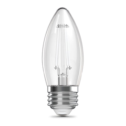 60W Replacement B10 White Filament Switchable White Medium E26 Base Dimmable LED Light Bulb (3-Pack)