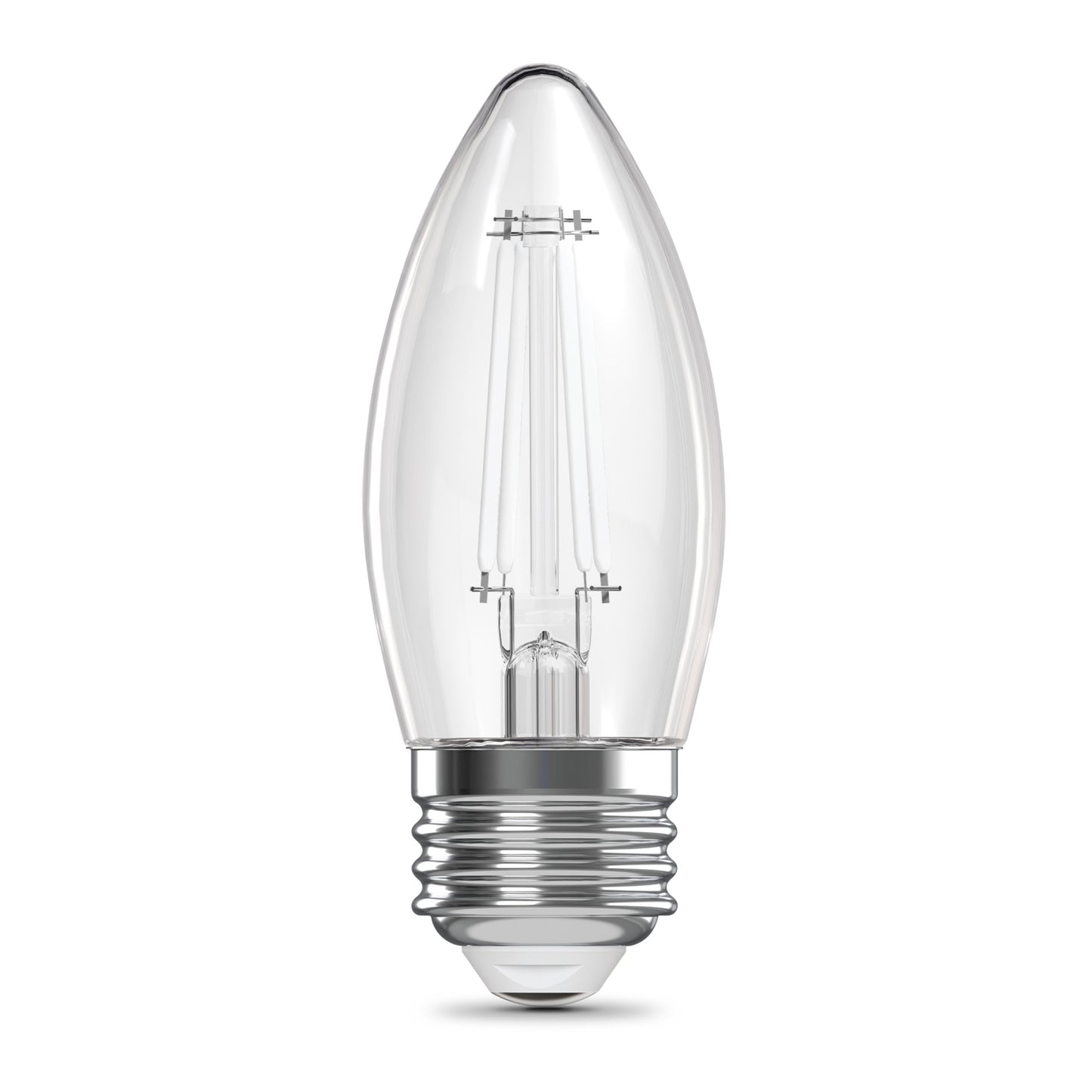 60W Replacement B10 White Filament Switchable White Medium E26 Base Dimmable LED Light Bulb (3-Pack)