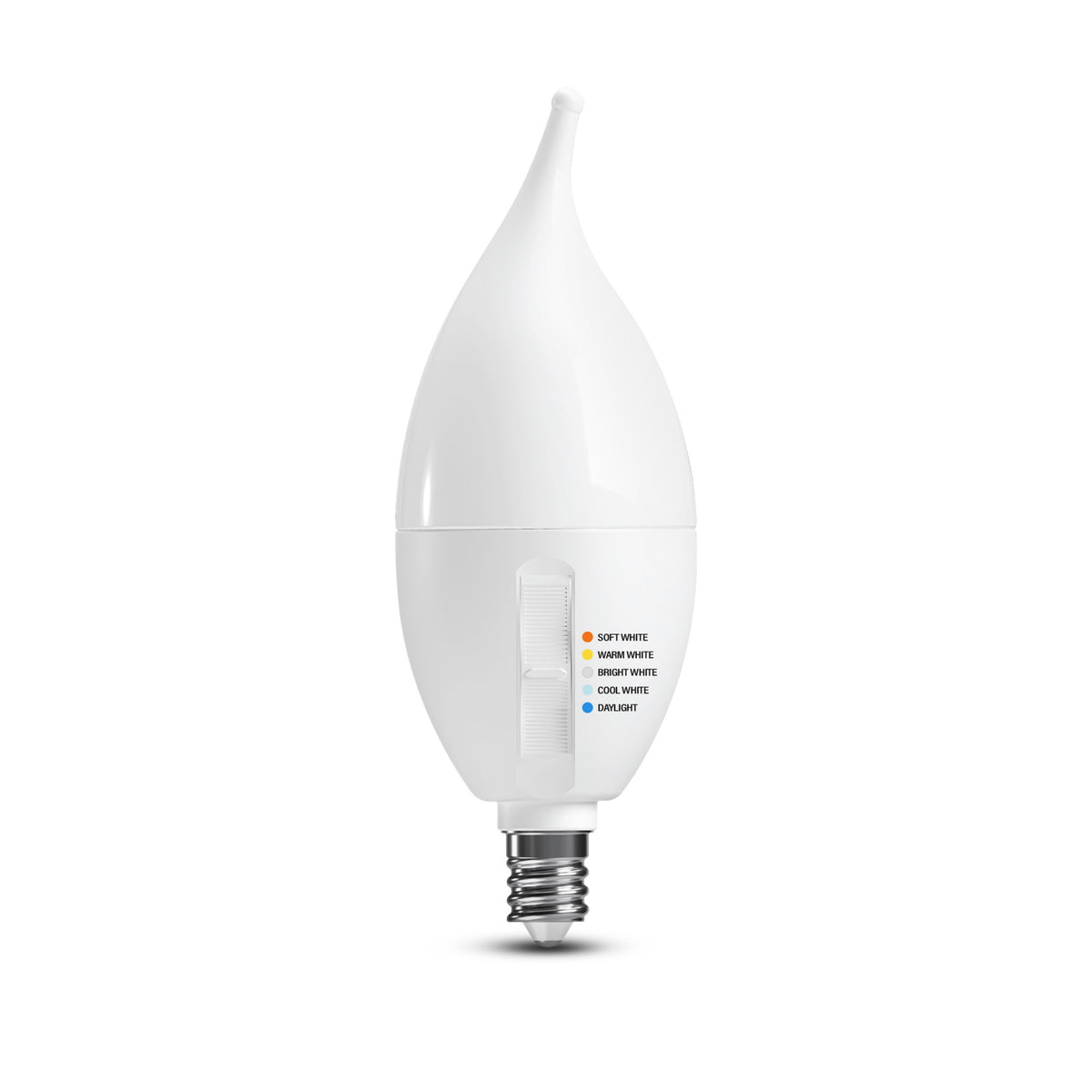 60W Replacement BA10 Dusk to Dawn Switchable White Candelabra E12 Base Non-Dimmable LED Light Bulb (2-Pack)