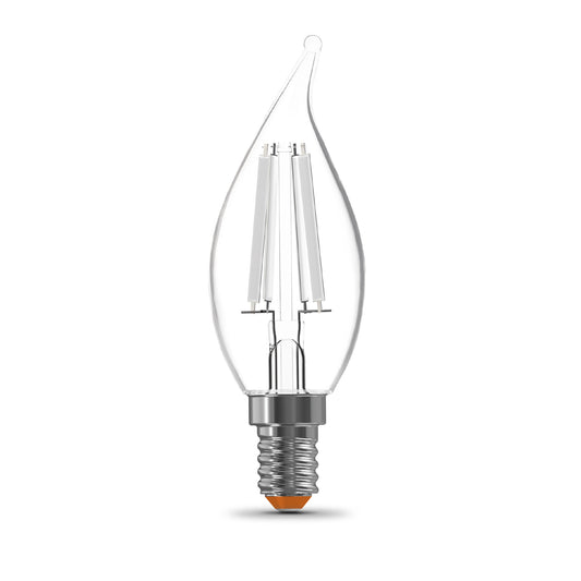 60W Replacement BA10 White Filament Soft White Candelabra E12 Base Dimmable LED Light Bulb (3-Pack)