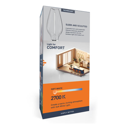 60W Replacement Bottle White Filament Soft White Medium E26 Base Dimmable LED Light Bulb