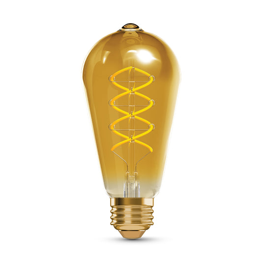 60W Replacement ST19 Vintage Flexible Filament Warm Light Medium E26 Base Dimmable LED Light Bulb (2-Pack)
