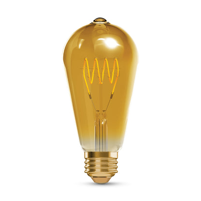 60W Replacement ST19 Vintage Flexible Filament Warm Light Medium E26 Base Dimmable LED Light Bulb (2-Pack)