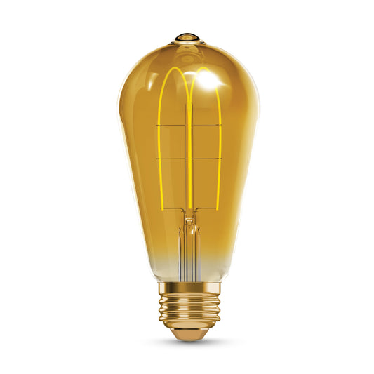 60W Replacement ST19 Vintage Flexible Filament Warm Light Medium E26 Base Dimmable LED Light Bulb (2-Pack)