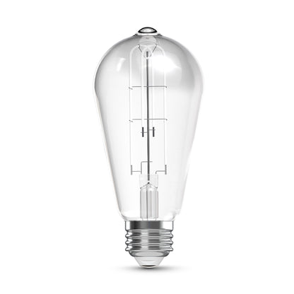 60W Replacement ST19 White Filament Switchable White Medium E26 Base Dimmable LED Light Bulb (2-Pack)