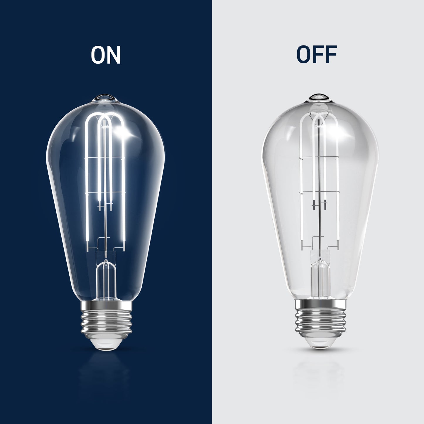 60W Replacement ST19 White Filament Switchable White Medium E26 Base Dimmable LED Light Bulb (2-Pack)