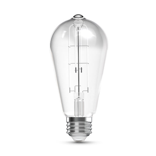 60W Replacement ST19 White Filament Switchable White Medium E26 Base Dimmable LED Light Bulb (2-Pack)