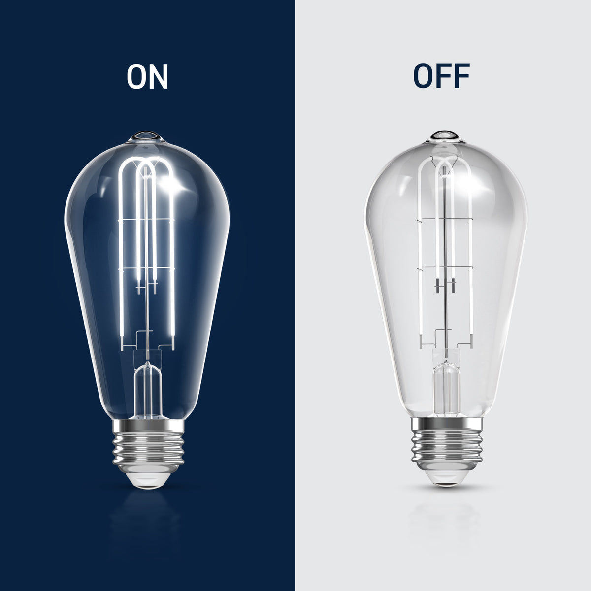 60W Replacement ST19 White Filament Switchable White Medium E26 Base Dimmable LED Light Bulb (2-Pack)