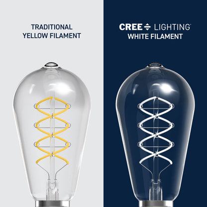 60W Replacement ST19 White Filament Soft White Medium E26 Base Dimmable LED Light Bulb (2-Pack)