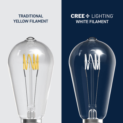 60W Replacement ST19 White Filament Soft White Medium E26 Base Dimmable LED Light Bulb (2-Pack)