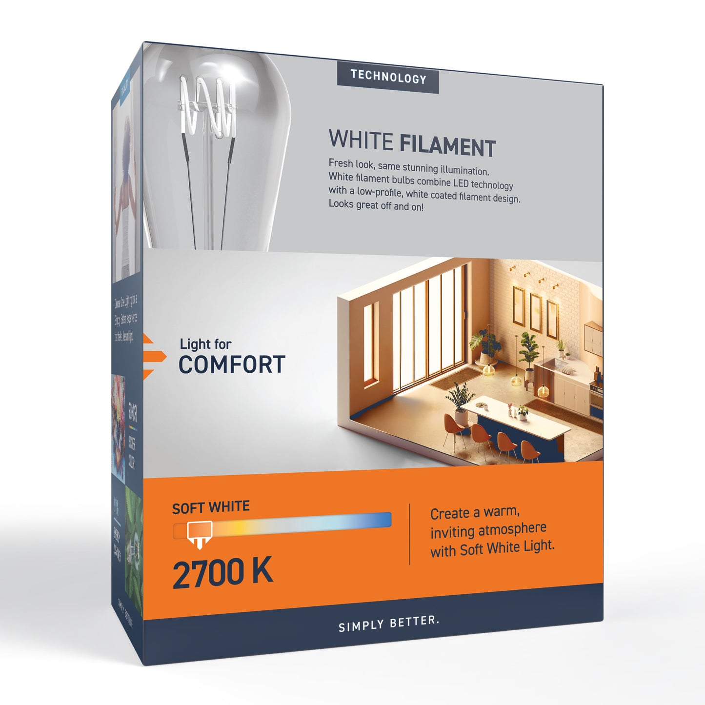 60W Replacement ST19 White Filament Soft White Medium E26 Base Dimmable LED Light Bulb (2-Pack)