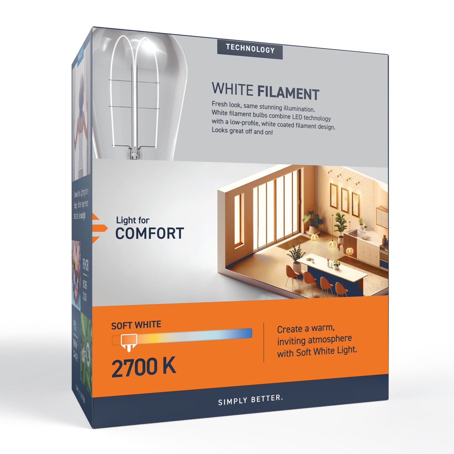 60W Replacement ST19 White Filament Soft White Medium E26 Base Dimmable LED Light Bulb (2-Pack)