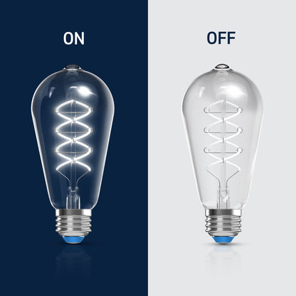 60W Replacement ST19 White Filament Daylight Medium E26 Base Dimmable LED Light Bulb (2-Pack)