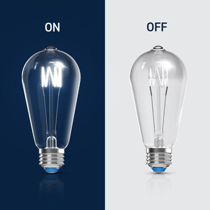 60W Replacement ST19 White Filament Daylight Medium E26 Base Dimmable LED Light Bulb (2-Pack)