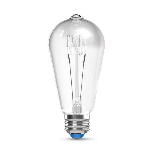 60W Replacement ST19 White Filament Daylight Medium E26 Base Dimmable LED Light Bulb (2-Pack)