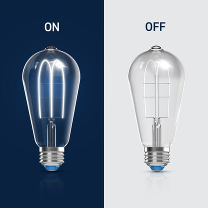 60W Replacement ST19 White Filament Daylight Medium E26 Base Dimmable LED Light Bulb (2-Pack)