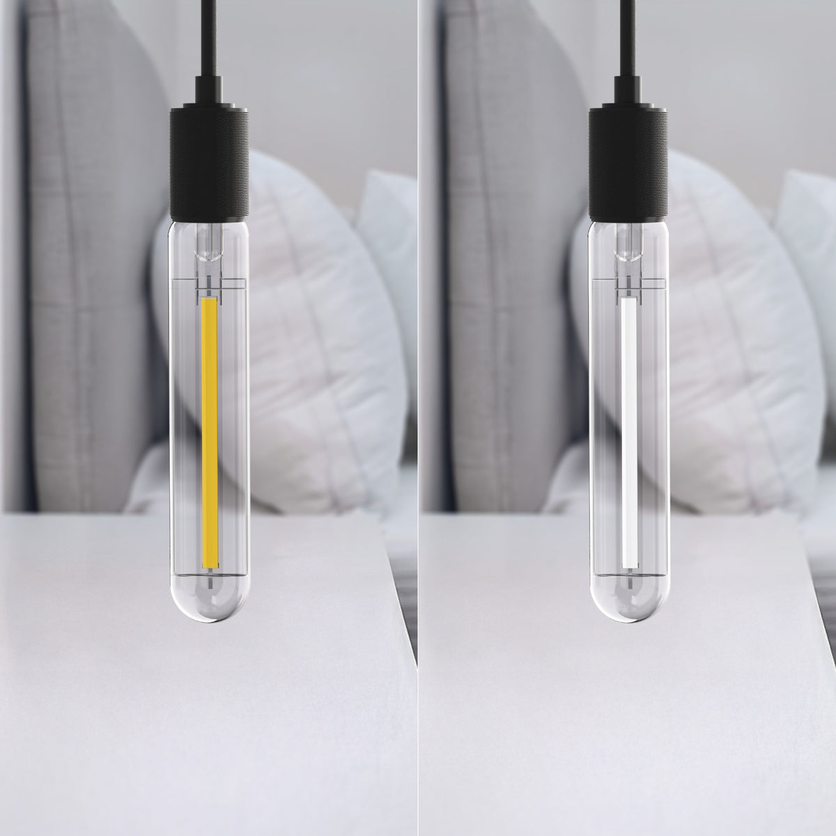60W Replacement T10 White Filament Soft White Medium E26 Base Dimmable LED Light Bulb (2-Pack)