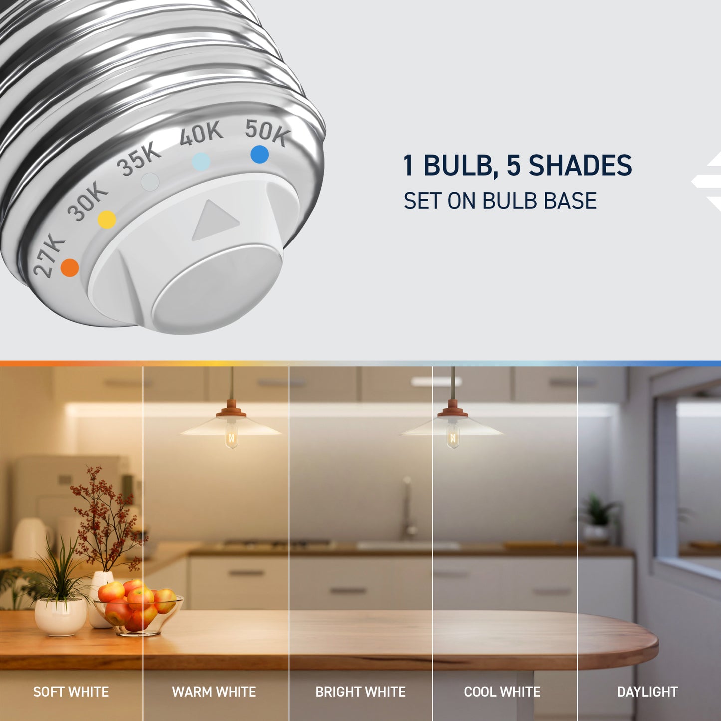 60W Replacement T14 White Filament Switchable White Medium E26 Base Dimmable LED Light Bulb (2-Pack)