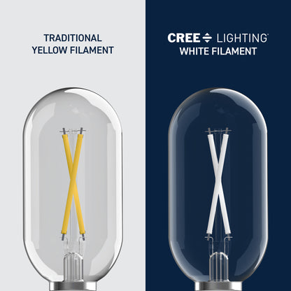 60W Replacement T18 White Filament Switchable White Medium E26 Base Dimmable LED Light Bulb (2-Pack)