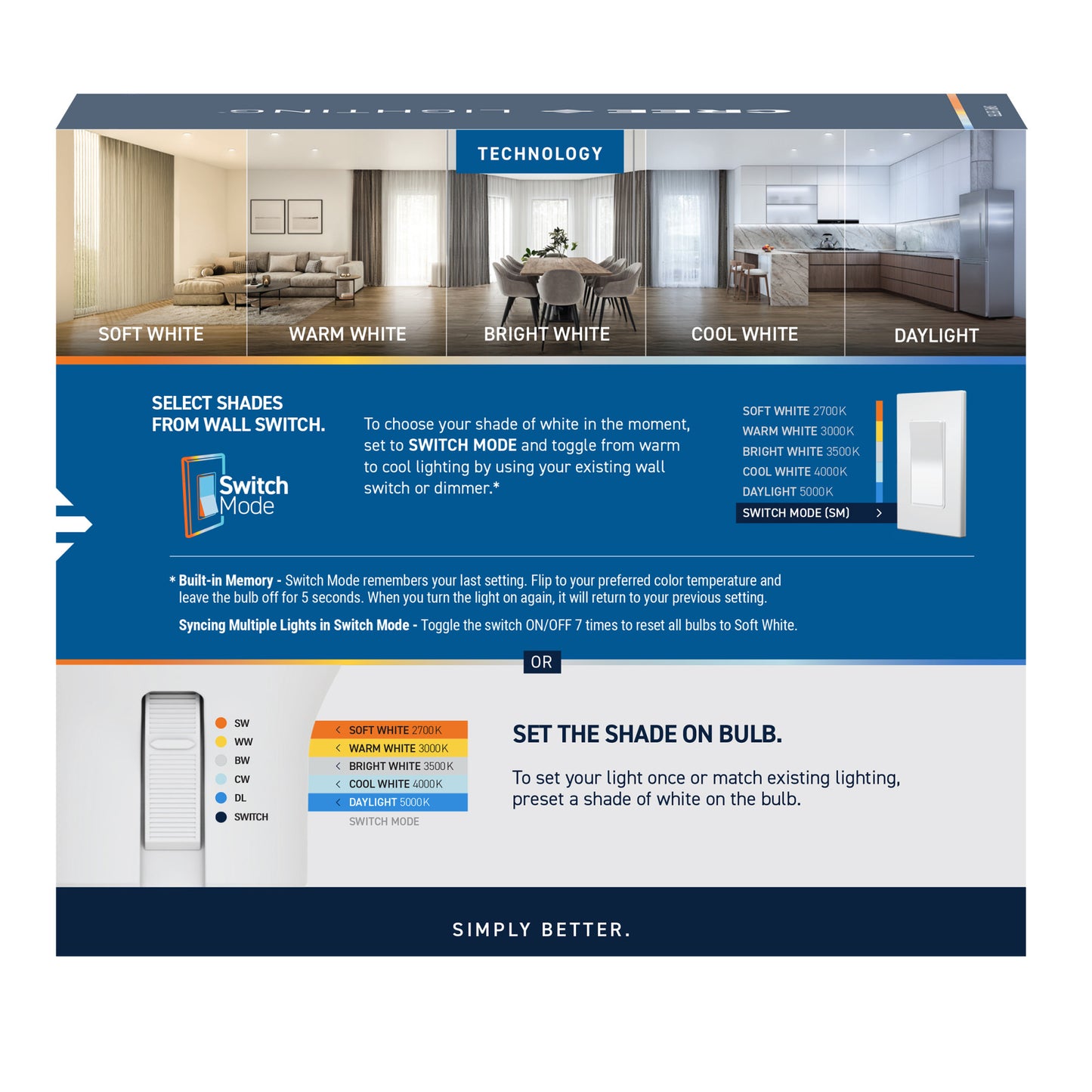 65W Replacement BR30 5 Shades + Switch Mode Medium E26 Base Dimmable LED Light Bulb (2-Pack)