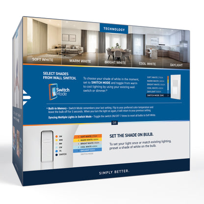 65W Replacement BR30 5 Shades + Switch Mode Medium E26 Base Dimmable LED Light Bulb (2-Pack)