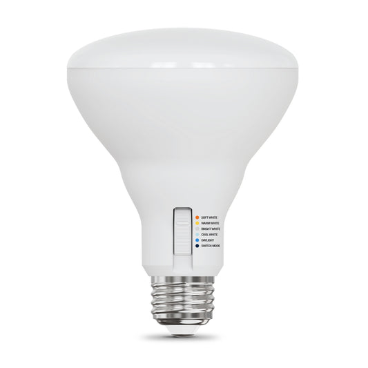 65W Replacement BR30 5 Shades + Switch Mode Medium E26 Base Dimmable LED Light Bulb (2-Pack)