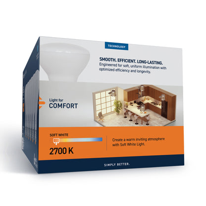 65W Replacement BR30 Soft White Medium E26 Base Dimmable LED Light Bulb (6-Pack)