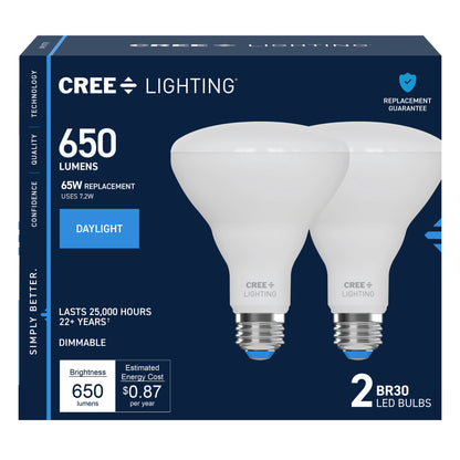 65W Replacement BR30 Daylight Medium E26 Base Dimmable LED Light Bulb (2-Pack)