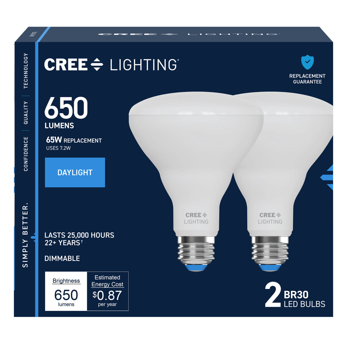 65W Replacement BR30 Daylight Medium E26 Base Dimmable LED Light Bulb (2-Pack)