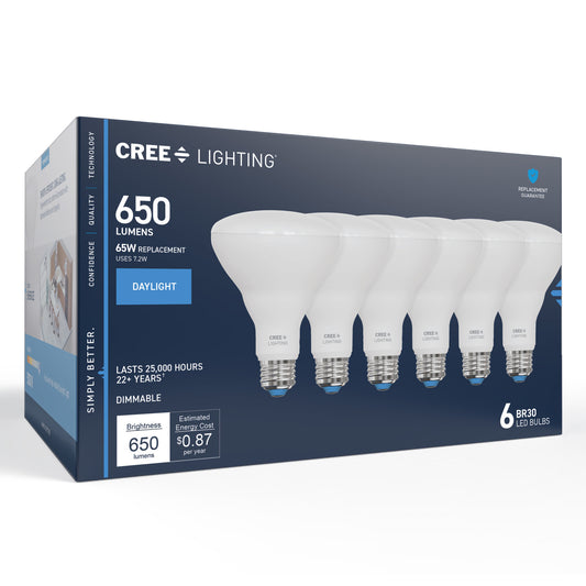 65W Replacement BR30 Daylight Medium E26 Base Dimmable LED Light Bulb (6-Pack)