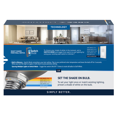 75W Replacement PAR30 5 Shades + Switch Mode Medium E26 Base Dimmable LED Light Bulb (2-Pack)