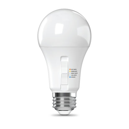 60W Replacement A19 Dusk to Dawn Switchable White Medium E26 Base Non-Dimmable LED Light Bulb