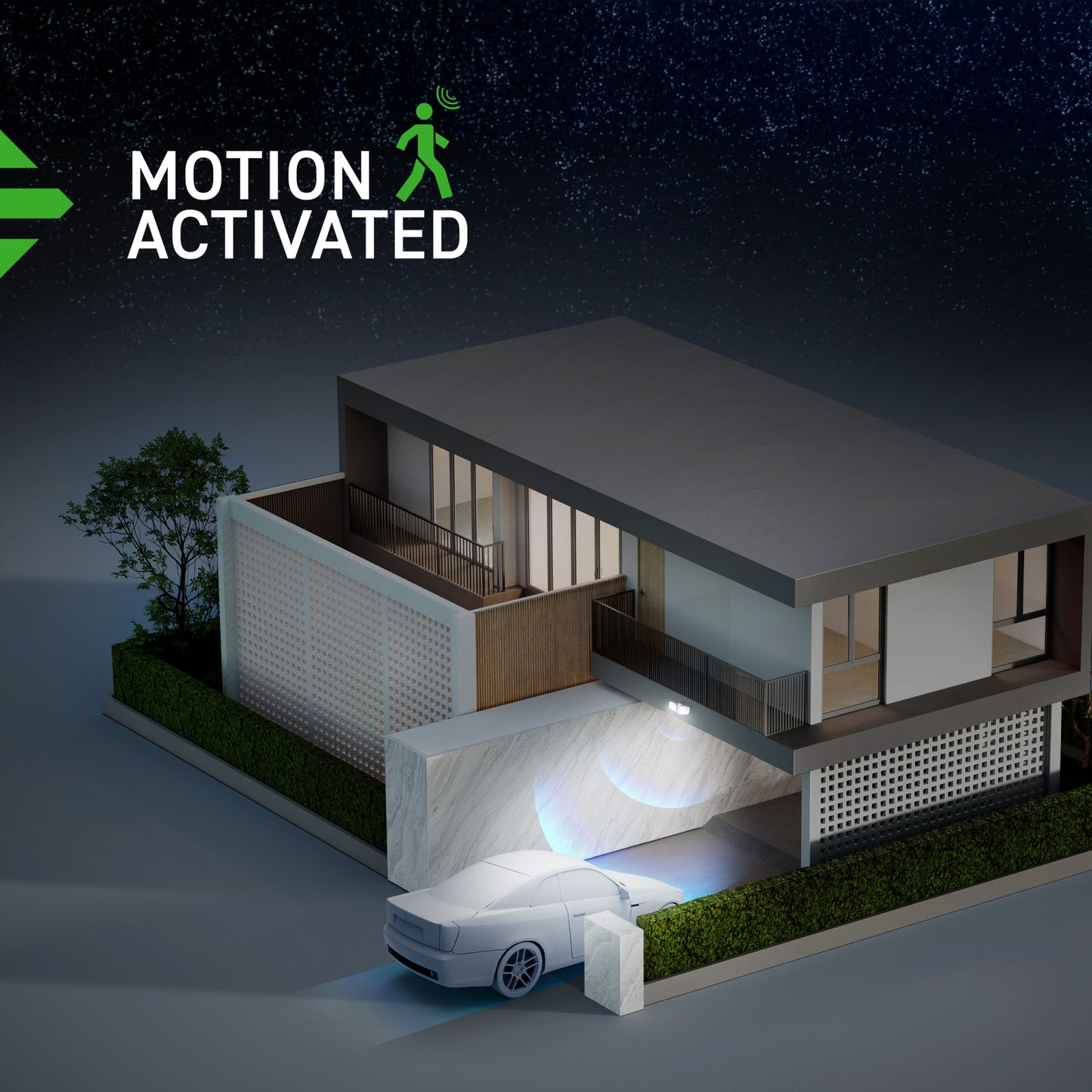 60W Replacement A19 Motion Activated Switchable White Medium E26 Base Non-Dimmable LED Light Bulb