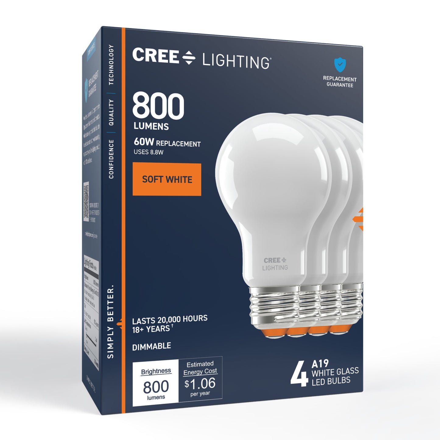 60W Replacement A19 Soft White Medium E26 Base Dimmable LED Light Bulb (4-Pack)