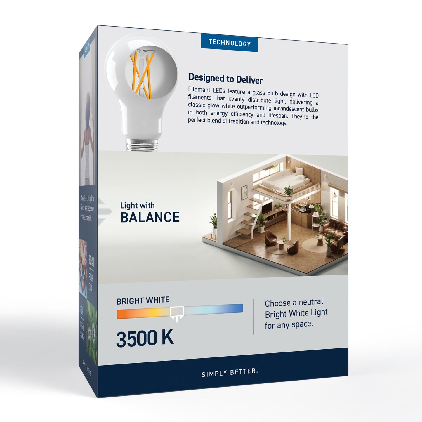 60W Replacement A19 Bright White Medium E26 Base Dimmable LED Light Bulb (4-Pack)