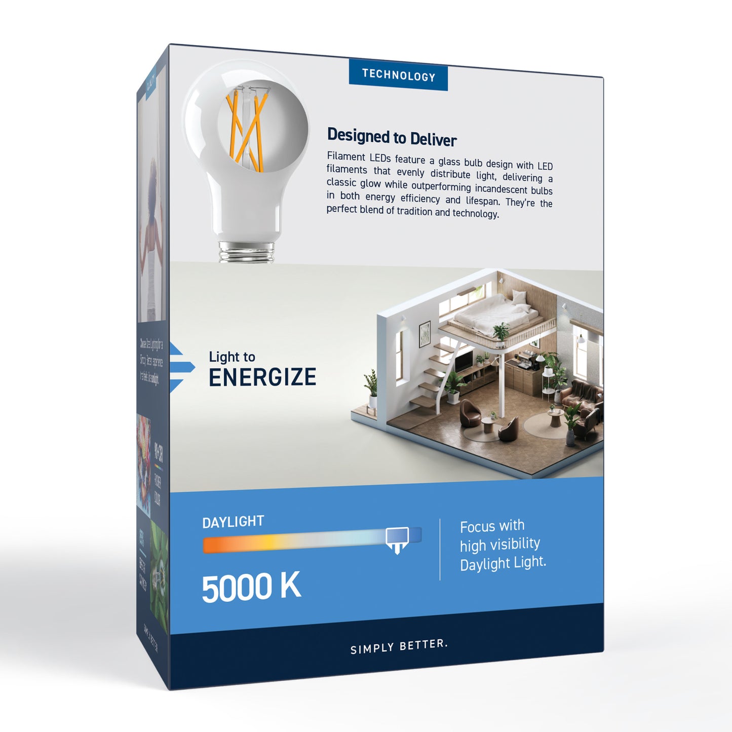 60W Replacement A19 Daylight Medium E26 Base Dimmable LED Light Bulb (4-Pack)