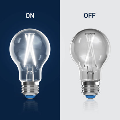 60W Replacement A19 White Filament Daylight Medium E26 Base Dimmable LED Light Bulb (4-Pack)