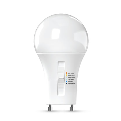 60W Replacement A19 5 Shades + Switch Mode Twist Lock GU24 Base Dimmable LED Light Bulb (2-Pack)