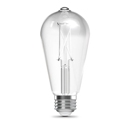 60W Replacement ST19 White Filament Switchable White Medium E26 Base Dimmable LED Light Bulb (2-Pack)