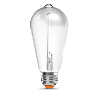 60W Replacement ST19 White Filament Soft White Medium E26 Base Dimmable LED Light Bulb (2-Pack)