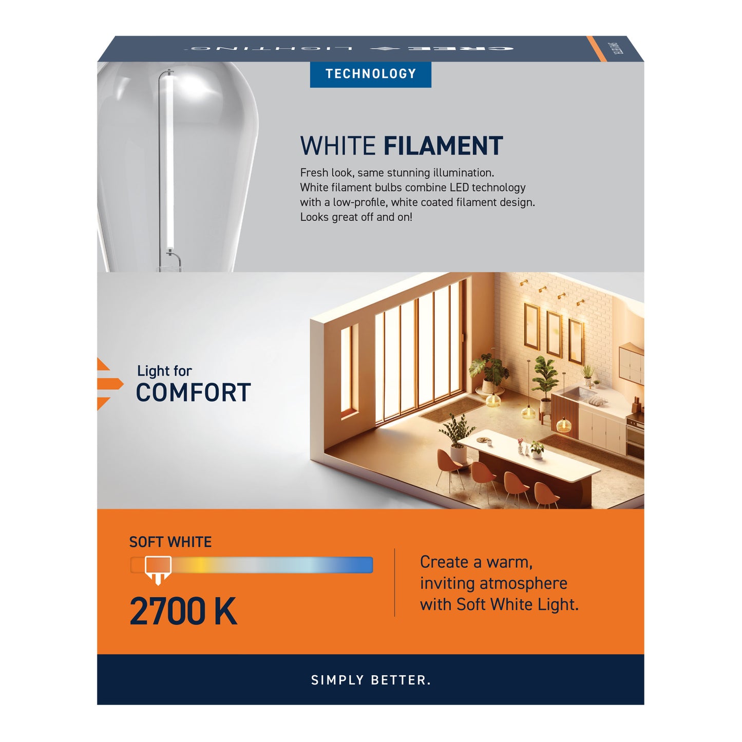 60W Replacement ST19 White Filament Soft White Medium E26 Base Dimmable LED Light Bulb (2-Pack)