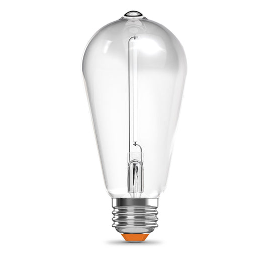 60W Replacement ST19 White Filament Soft White Medium E26 Base Dimmable LED Light Bulb (2-Pack)