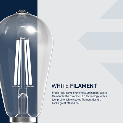 60W Replacement ST19 White Filament Soft White Medium E26 Base Dimmable LED Light Bulb (2-Pack)
