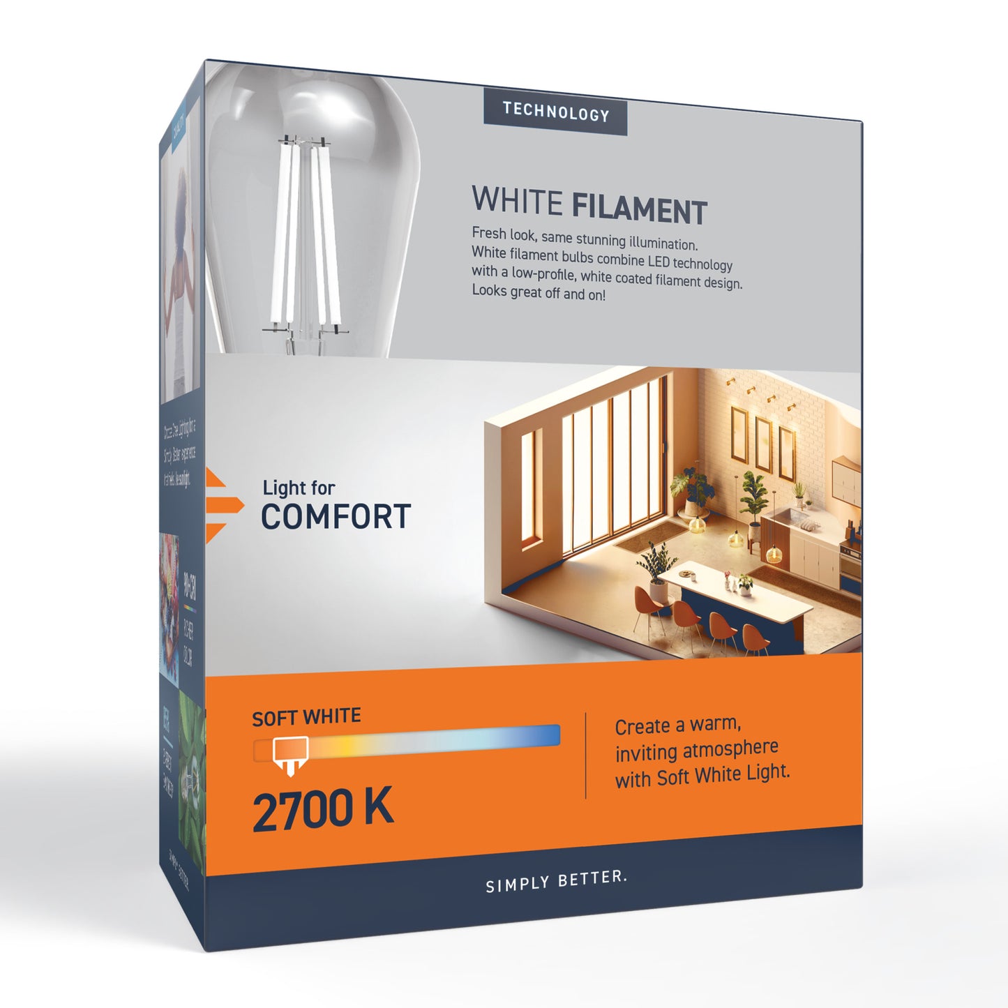 60W Replacement ST19 White Filament Soft White Medium E26 Base Dimmable LED Light Bulb (2-Pack)