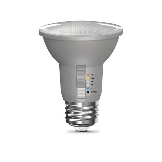 100W Replacement PAR20 Super Bright 5 Shades + Switch Mode Medium E26 Base Dimmable LED Light Bulb (2-Pack)